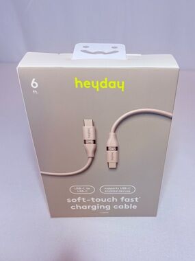 heyday USB-C to USB-C Fast Charging Cable - Beige/Tan (6 ft)